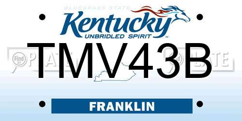 TMV43B Kentucky License Plate