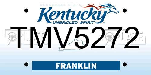 TMV5272 Kentucky License Plate