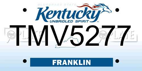 TMV5277 Kentucky License Plate