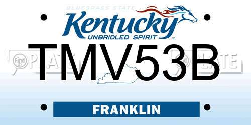 TMV53B Kentucky License Plate