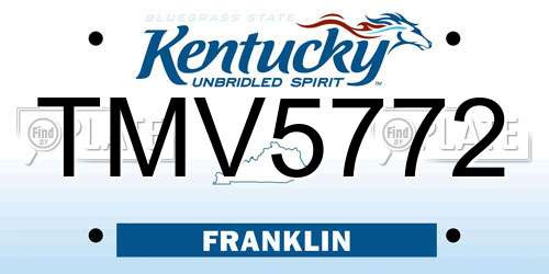 TMV5772 Kentucky License Plate
