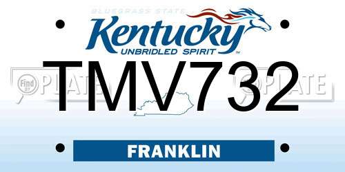 TMV732 Kentucky License Plate
