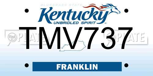 TMV737 Kentucky License Plate