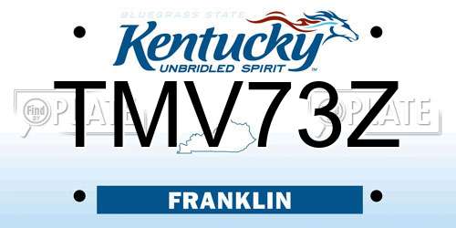TMV73Z Kentucky License Plate