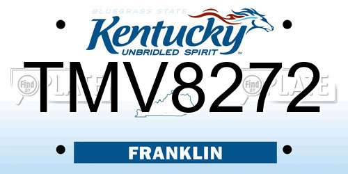 TMV8272 Kentucky License Plate