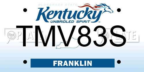TMV83S Kentucky License Plate