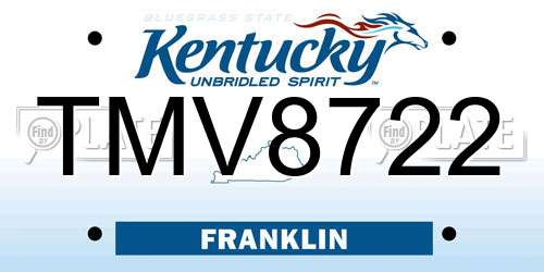 TMV8722 Kentucky License Plate