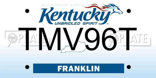 TMV96T Kentucky License Plate