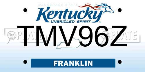 TMV96Z Kentucky License Plate