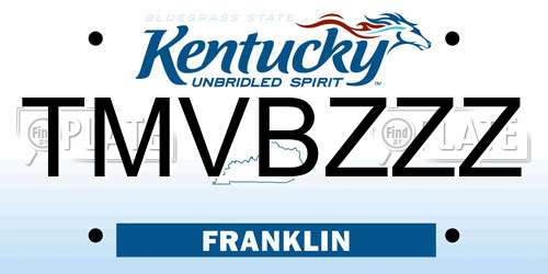 TMVBZZZ Kentucky License Plate