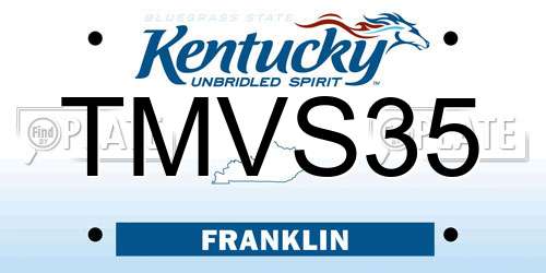 TMVS35 Kentucky License Plate