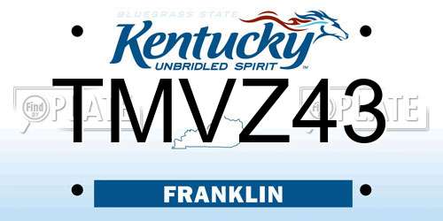 TMVZ43 Kentucky License Plate