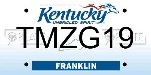 TMZG19 Kentucky License Plate