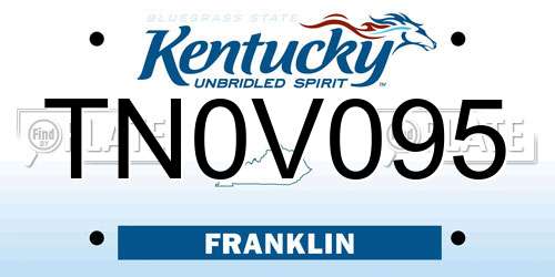TN0V095 Kentucky License Plate