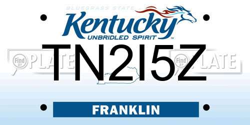 TN2I5Z Kentucky License Plate