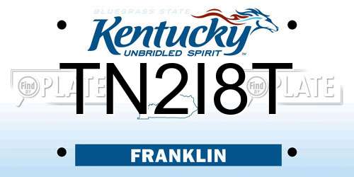 TN2I8T Kentucky License Plate