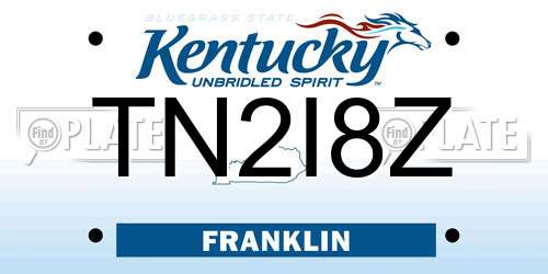 TN2I8Z Kentucky License Plate