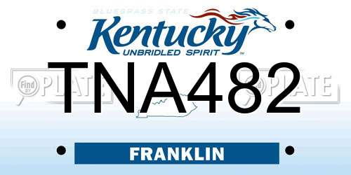 TNA482 Kentucky License Plate