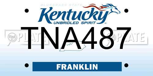 TNA487 Kentucky License Plate