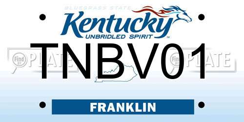 TNBV01 Kentucky License Plate