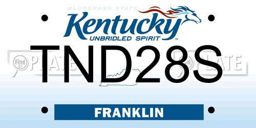 TND28S Kentucky License Plate