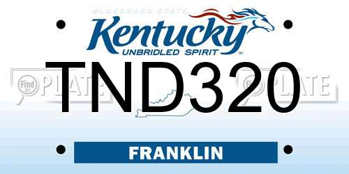 TND320 Kentucky License Plate