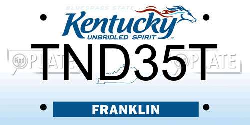 TND35T Kentucky License Plate
