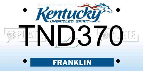 TND370 Kentucky License Plate