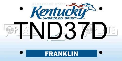 TND37D Kentucky License Plate
