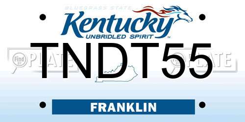 TNDT55 Kentucky License Plate