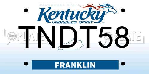 TNDT58 Kentucky License Plate