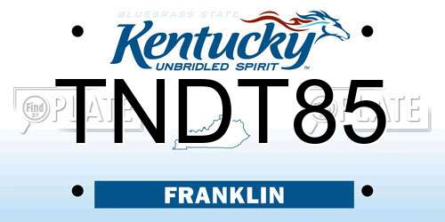 TNDT85 Kentucky License Plate