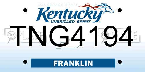 TNG4194 Kentucky License Plate