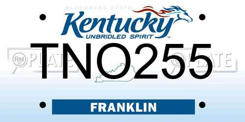 TNO255 Kentucky License Plate