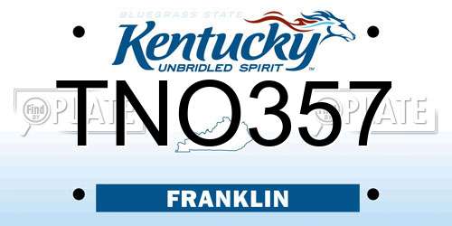 TNO357 Kentucky License Plate