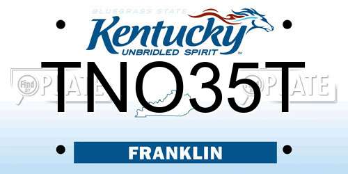 TNO35T Kentucky License Plate
