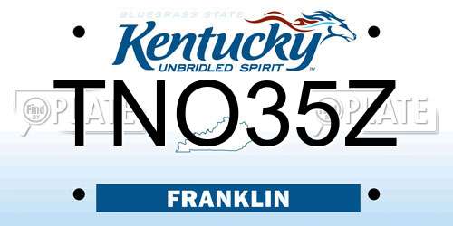 TNO35Z Kentucky License Plate