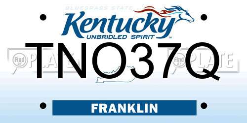 TNO37Q Kentucky License Plate