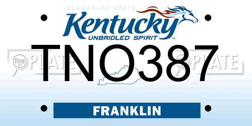 TNO387 Kentucky License Plate