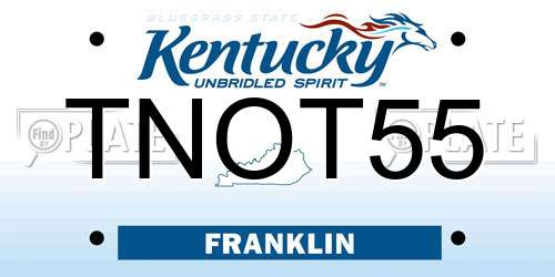TNOT55 Kentucky License Plate