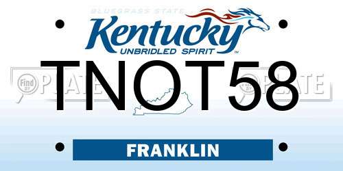 TNOT58 Kentucky License Plate
