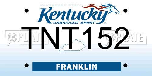 TNT152 Kentucky License Plate