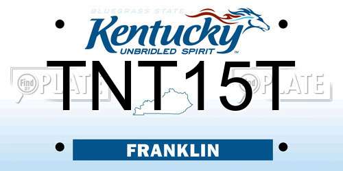 TNT15T Kentucky License Plate