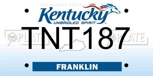 TNT187 Kentucky License Plate