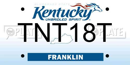 TNT18T Kentucky License Plate