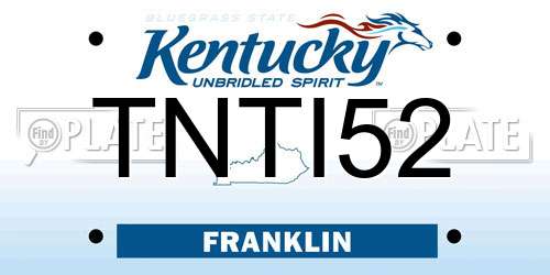 TNTI52 Kentucky License Plate