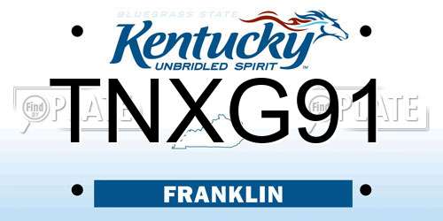 TNXG91 Kentucky License Plate