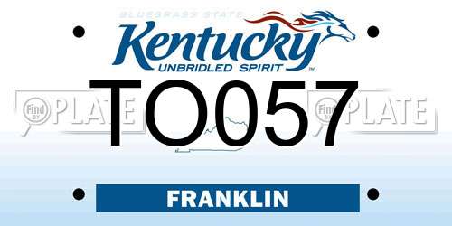 TO057 Kentucky License Plate
