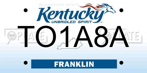 TO1A8A Kentucky License Plate