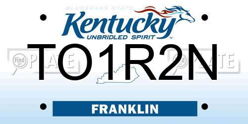 TO1R2N Kentucky License Plate